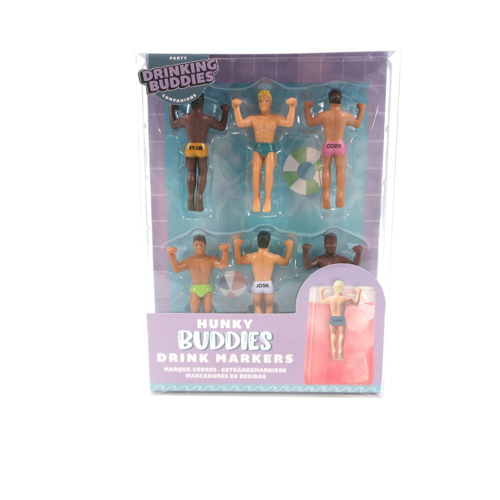 Drinking Buddies Hunky Men Drink Markers Party Fun Companions Set